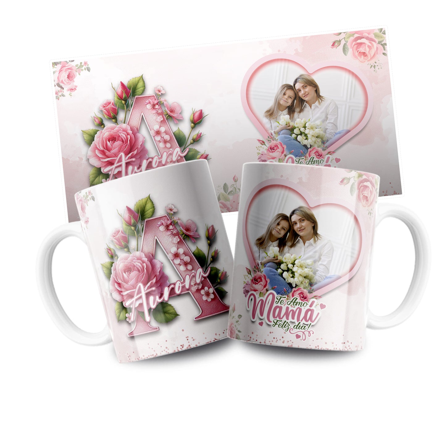 TAZA TAZA ABECEDARIO ROSAS MAMÁ