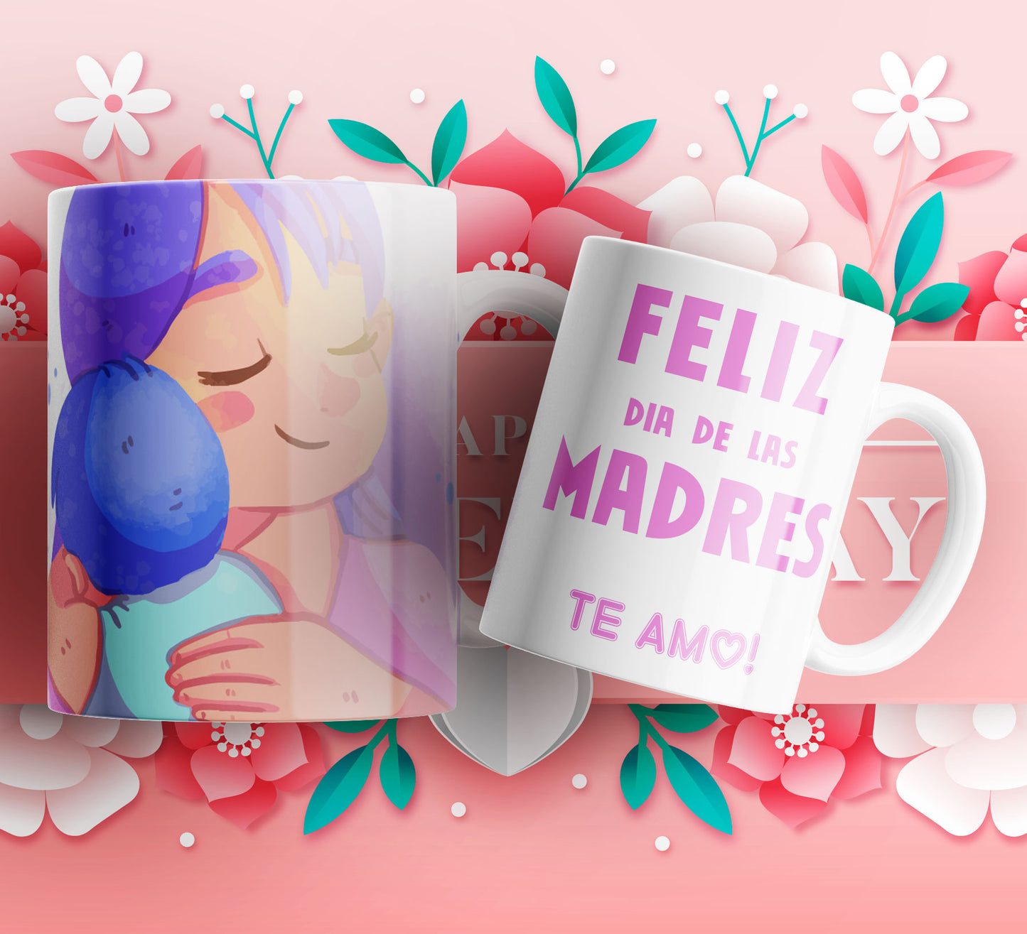 TAZA FELIZ DÍA MAMÁ 9.0