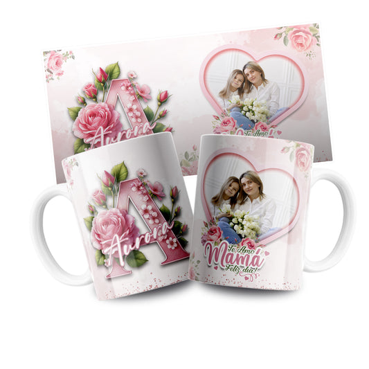 TAZA TAZA ABECEDARIO ROSAS MAMÁ