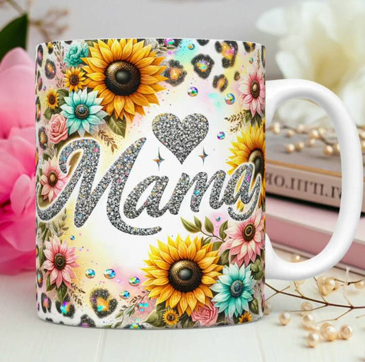 TAZA MAMÁ FLORAL GLITTER 2.0
