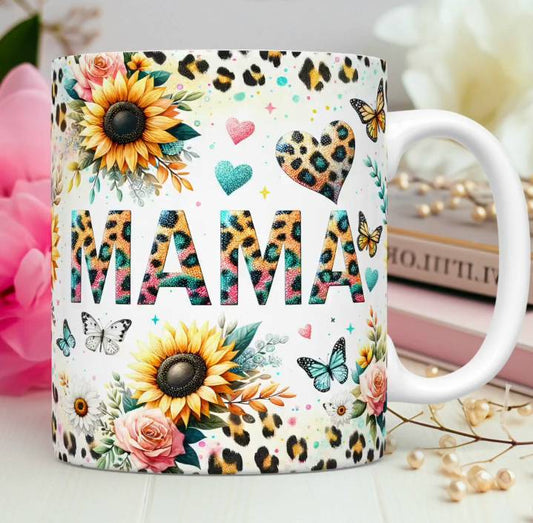 TAZA MAMÁ FLORAL GLITTER 8.0
