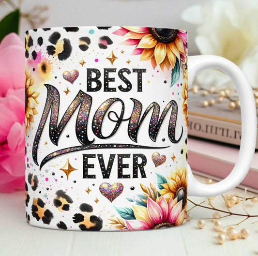 TAZA MAMÁ FLORAL GLITTER 11.0