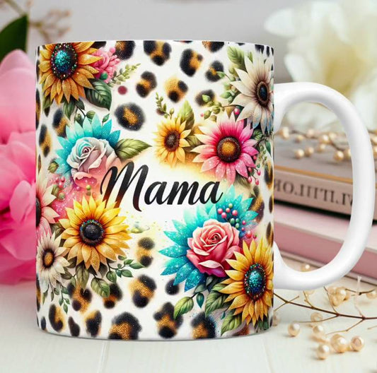 TAZA MAMÁ FLORAL GLITTER 12.0