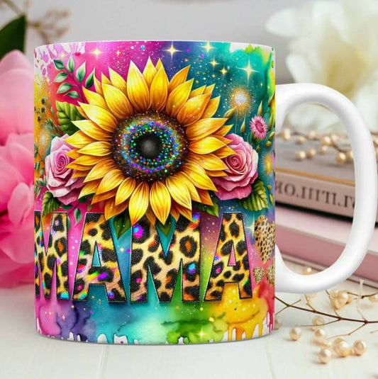 TAZA MAMÁ FLORAL GLITTER 13.0