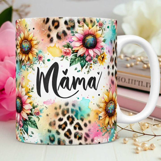 TAZA MAMÁ FLORAL GLITTER 15.0